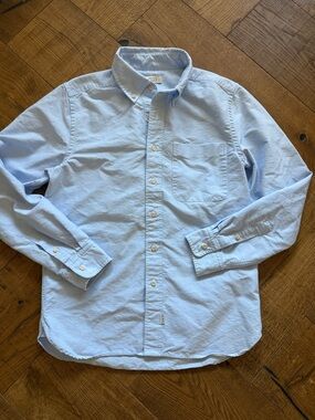 AYR blue oxford long sleeve button down top, small